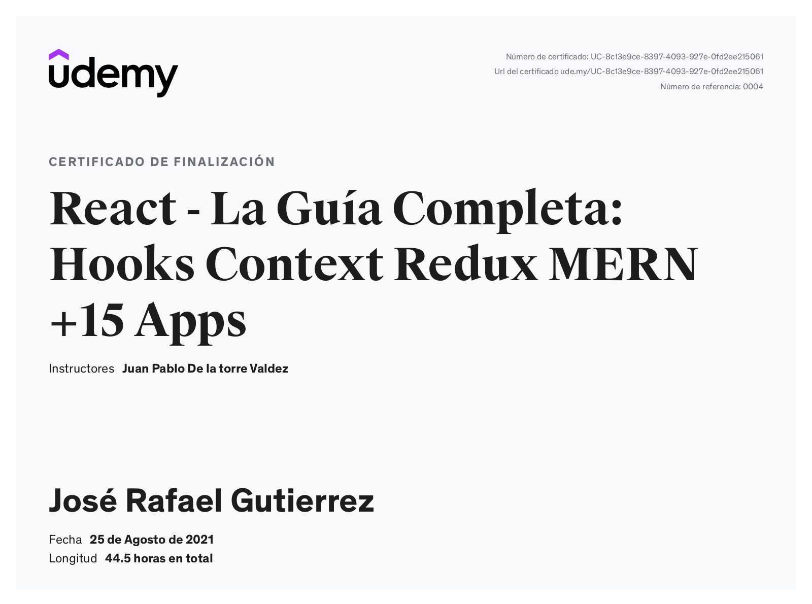 React - The Complete Guide: Hooks, Context, Redux, MERN, +15 Apps
